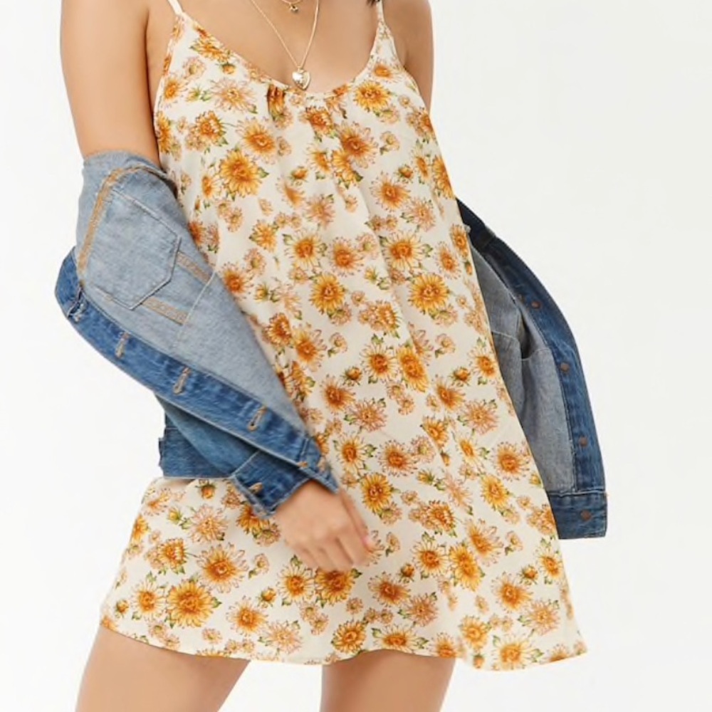 Sunflower Print Cami Dress